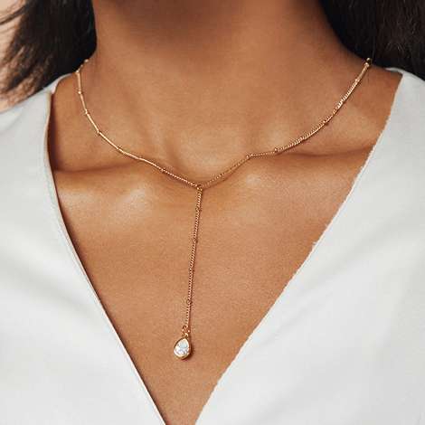 Frasier Sterling Crystal Drop Necklace FabFitFun