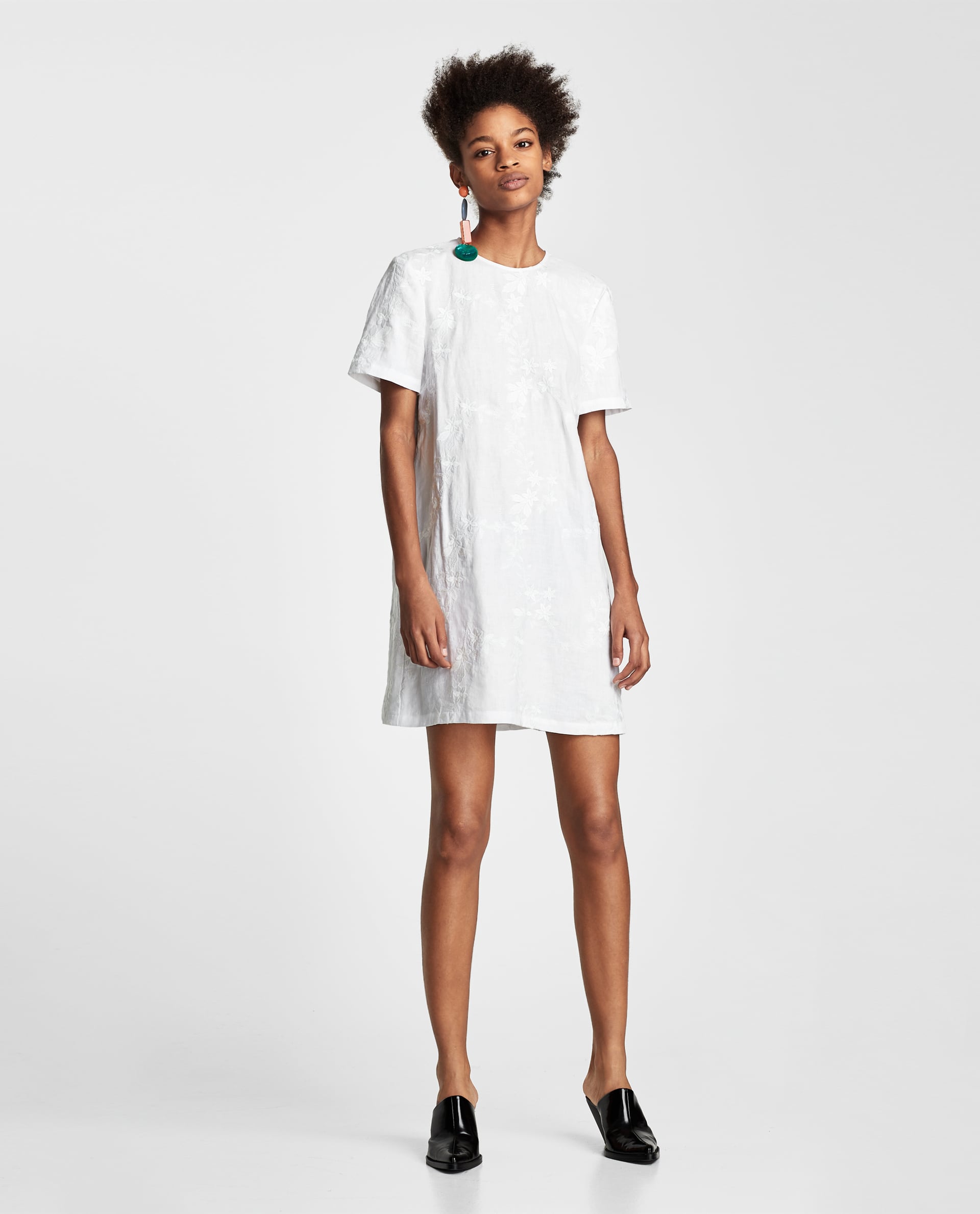 linen white dress zara