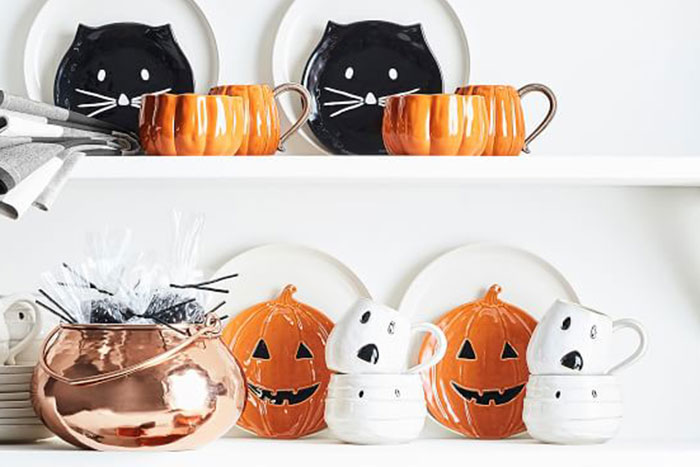 Pottery Barn Halloween Jack-O-Lantern Mug Coffee Cup Stoneware Pumpkin New.