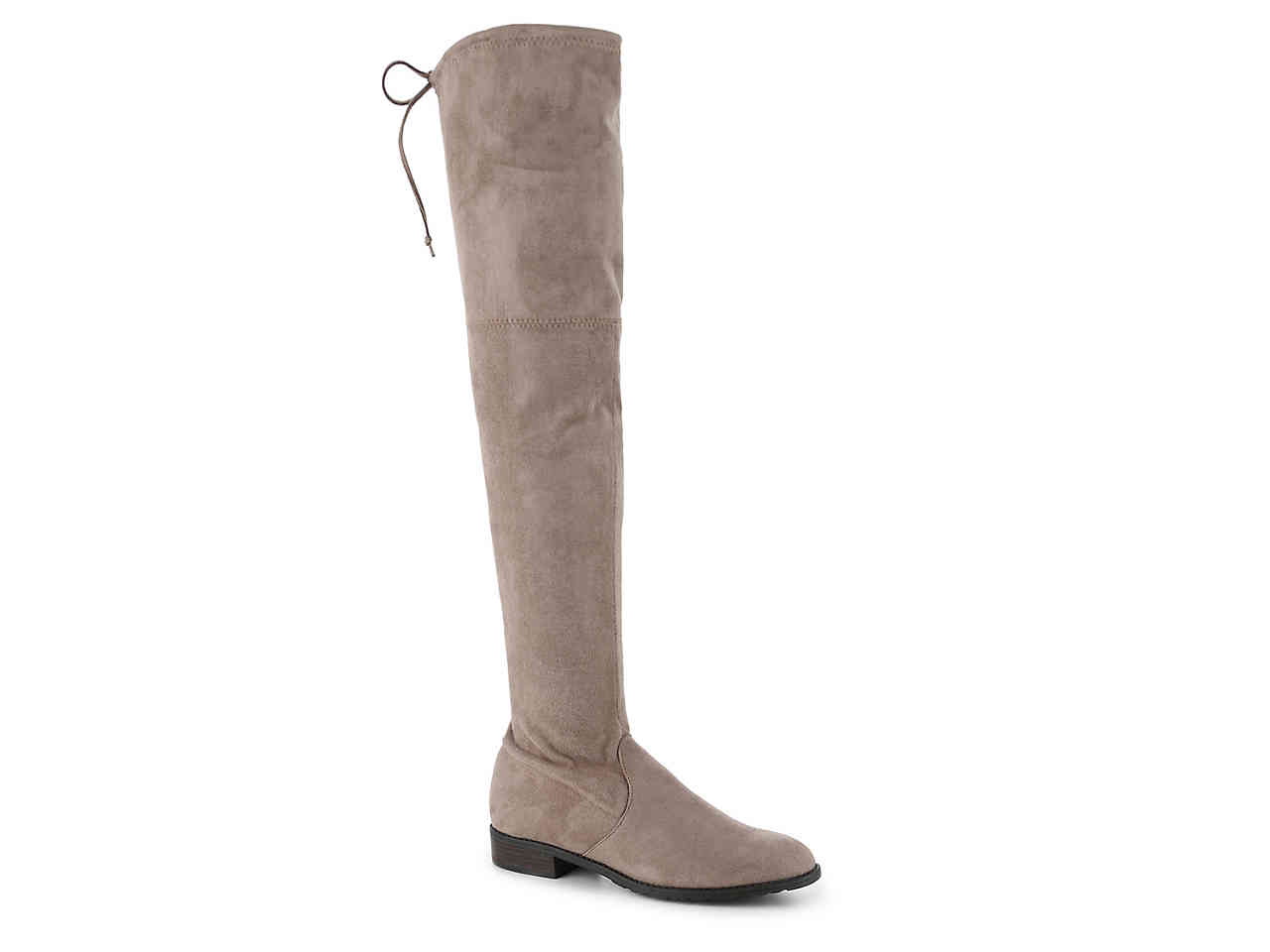 taupe over the knee flat boots