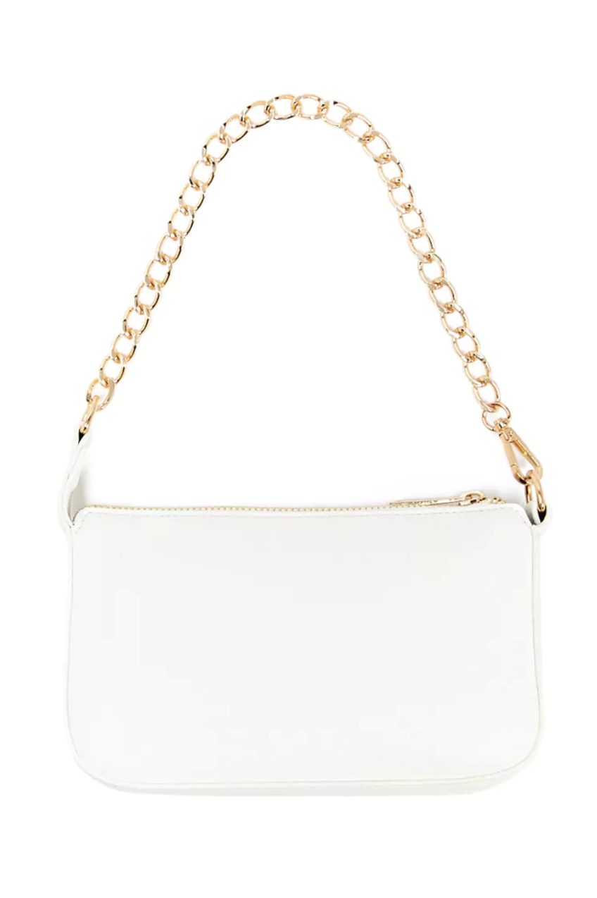 white baguette bag