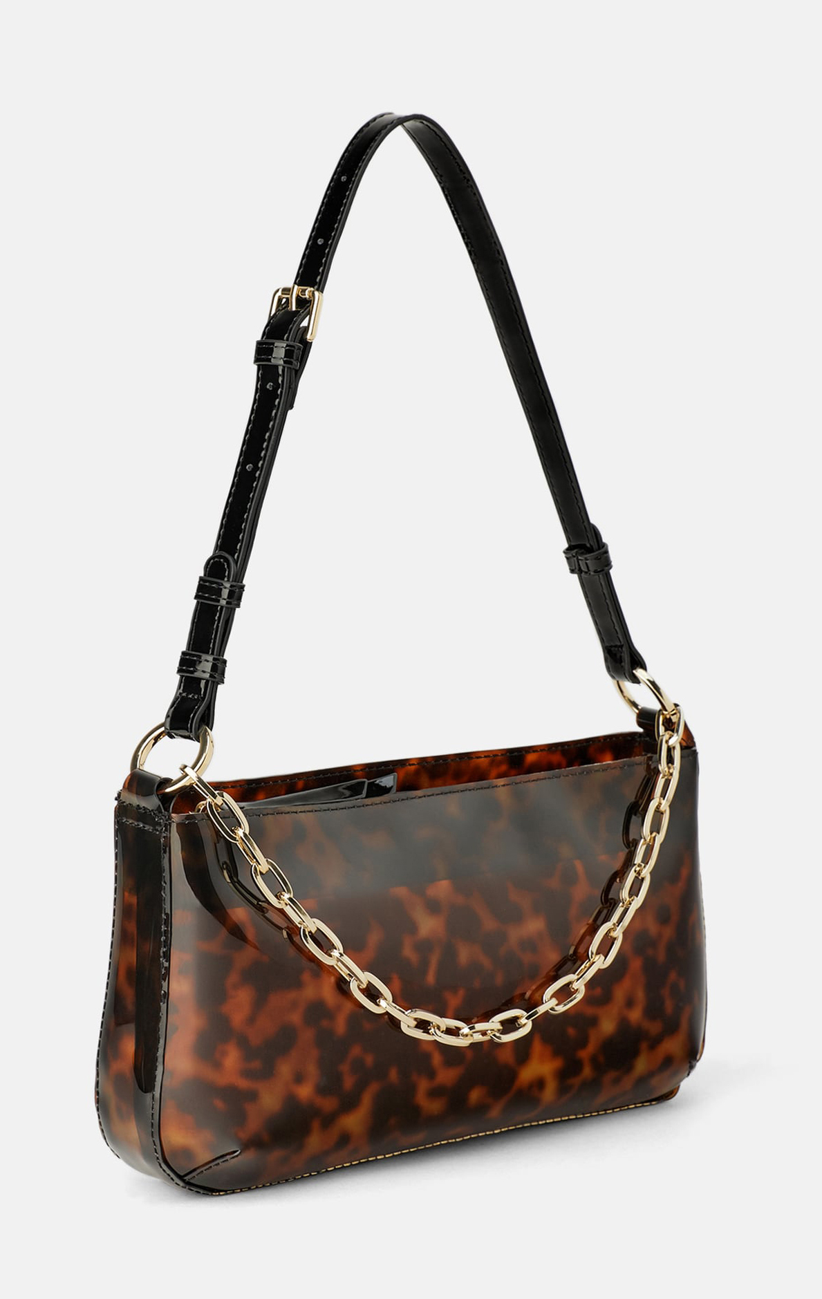 zara tortoiseshell baguette bag