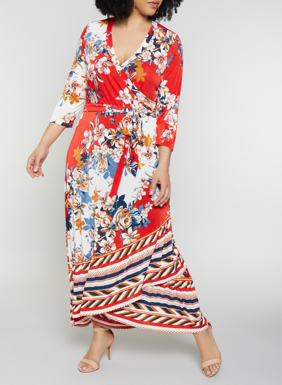 long red maxi dress plus size