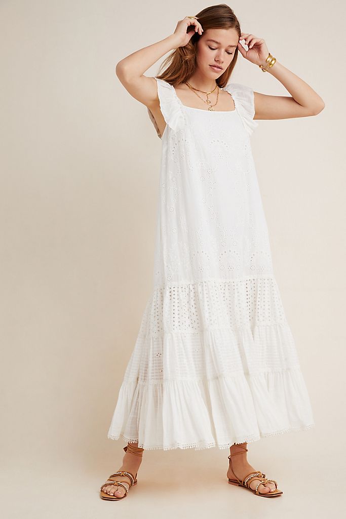 white cotton dress for tie dye