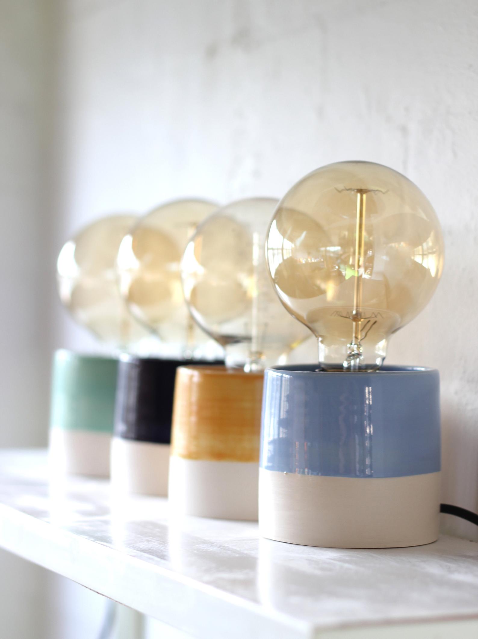 pewter teardrop mina table lamp