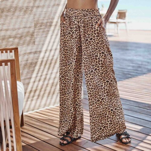 Patterned flowy pants - size large