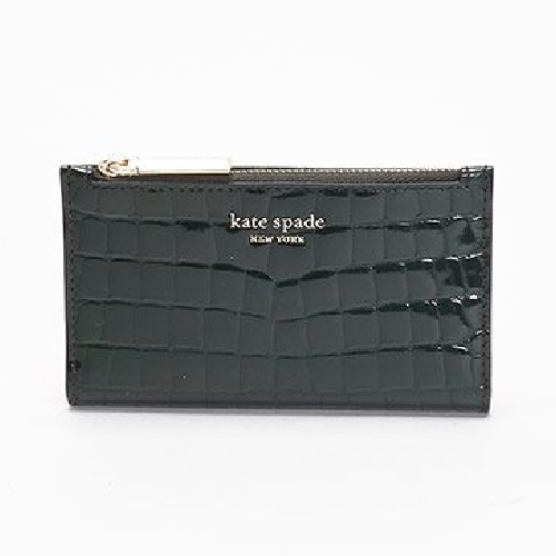 Kate Spade Florence Croc Embossed Small Slim Bifold Wallet