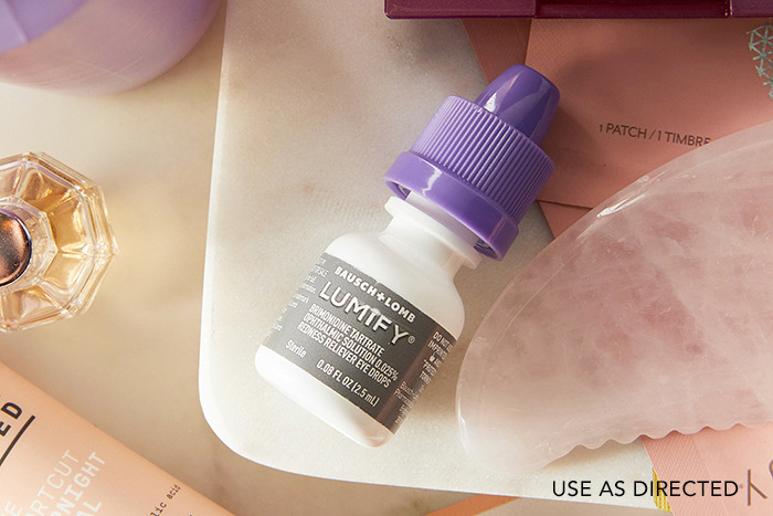 Lumify eye drop container on counter