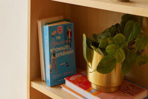 Picture of "The American Roommate Experiment" book on a bookshelf