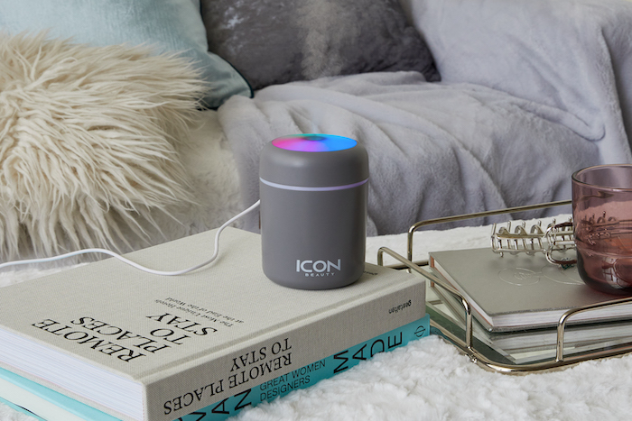 Icon Beauty Mini Humidifier on coffee table