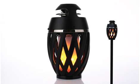 bluetooth flame speaker with 5 ft pole