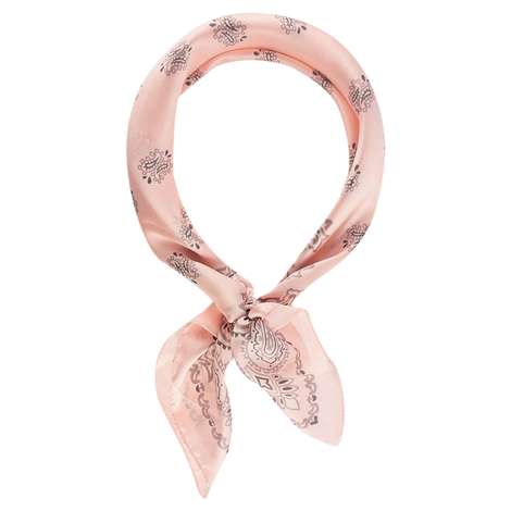 pink silk neck scarf