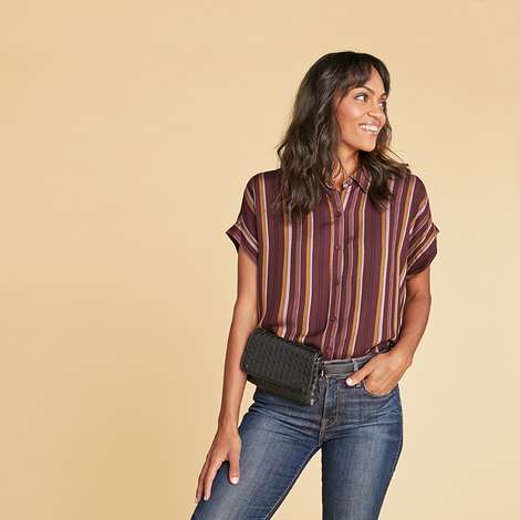 lulu dharma woven vegan leather hip pack