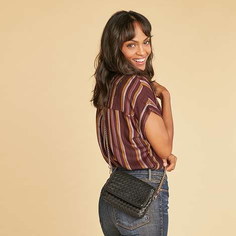 lulu dharma woven vegan leather hip pack