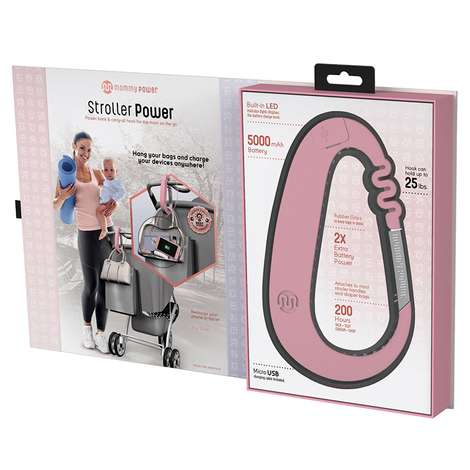 Mommy Power Stroller Hook USB Power Bank Pink