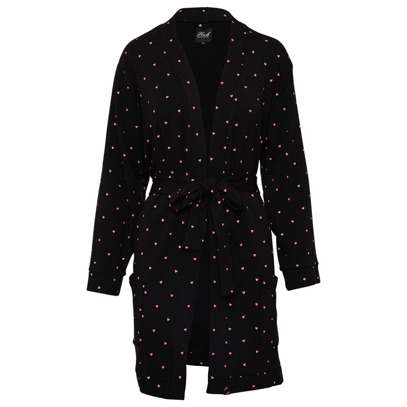 Fleece-Lined Heart Pajama Robe + Scrunchie Set 