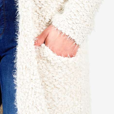 love stitch aria hooded two pocket cozy open cardigan sweater