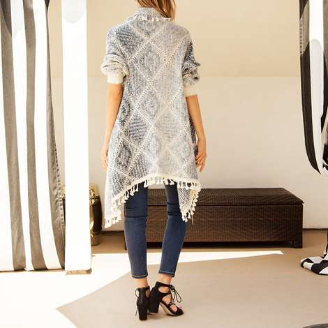 fringe lurex cardigan