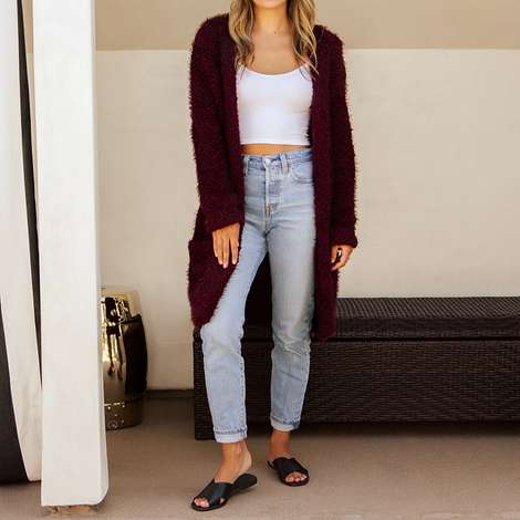 cozy open cardigan