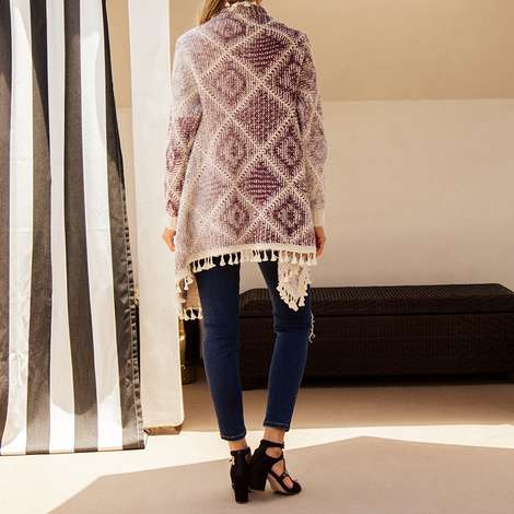 fringe lurex cardigan
