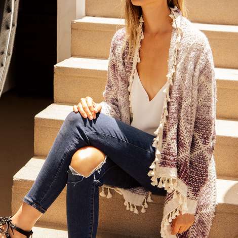 fringe lurex cardigan