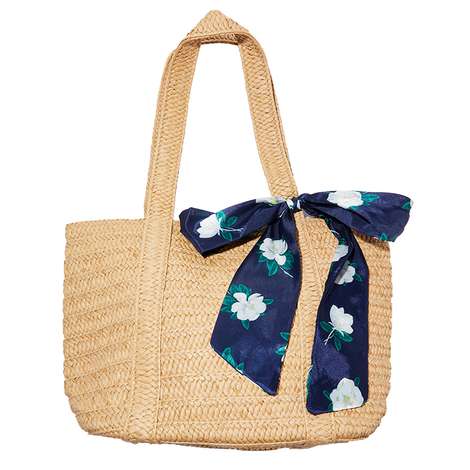 Straw Bag with Floral Scarf by Draper James - FabFitFun