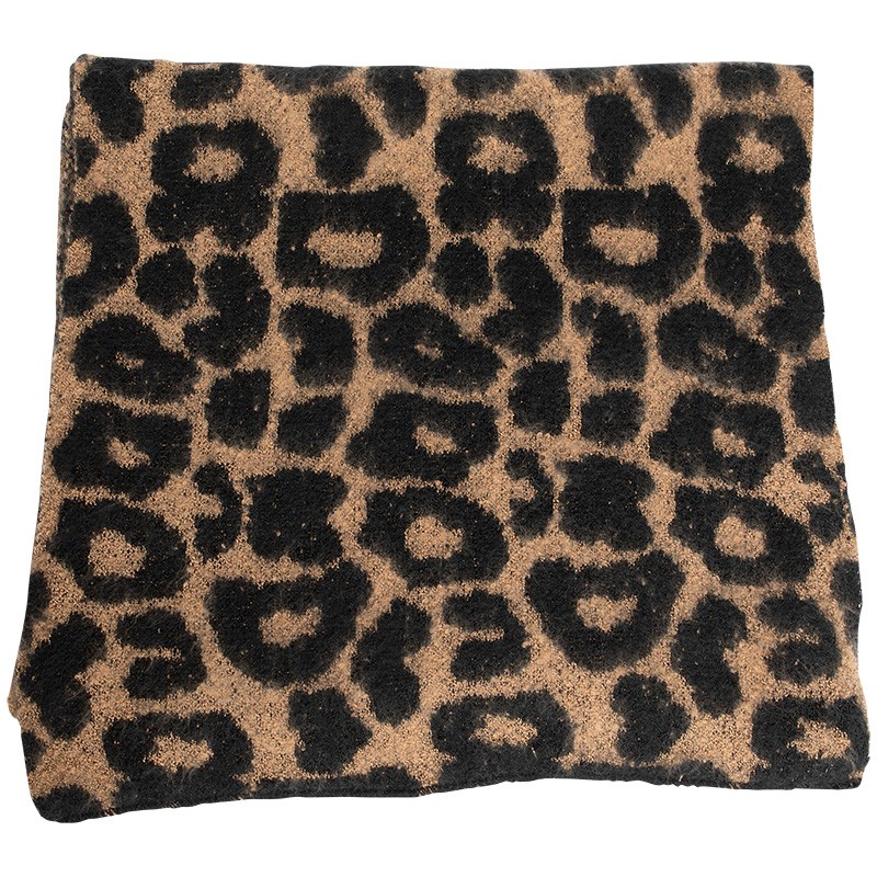 Leopard Print Fuzzy Scarf