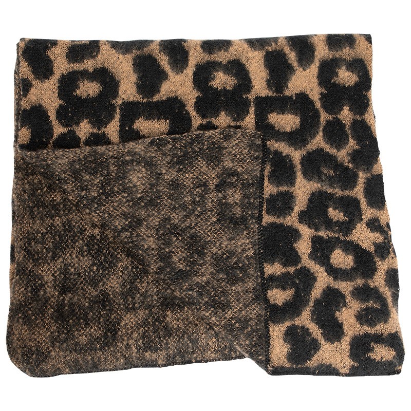 Leopard Print Fuzzy Scarf