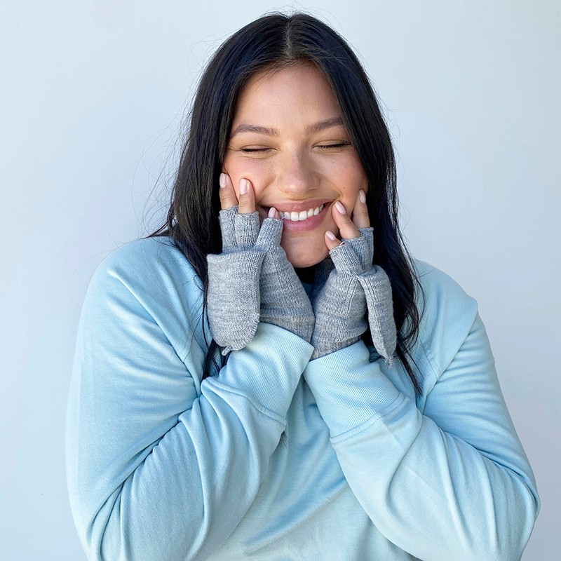 Fleece-Lined Fingerless Texting Mittens