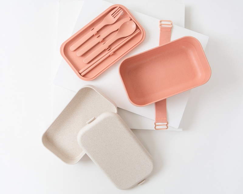 Layered Lunch Box with Clips + Utensils