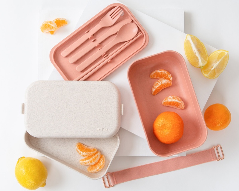 Layered Lunch Box with Clips + Utensils