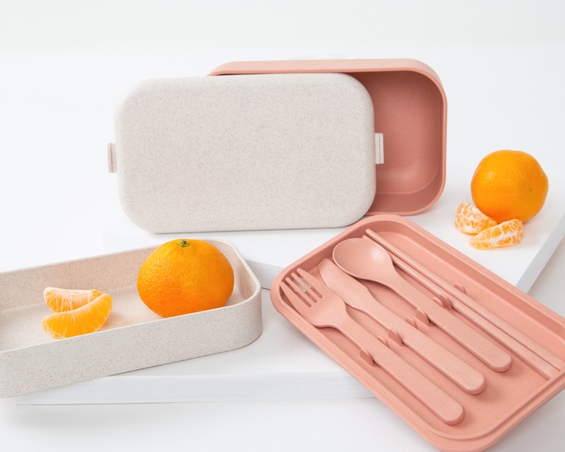 Layered Lunch Box with Clips + Utensils