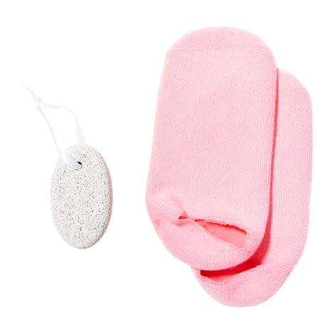 h halston aloe infused gel liner sock and pumice stone