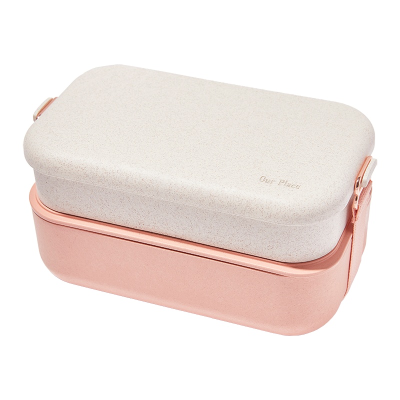 Layered Lunch Box with Clips + Utensils