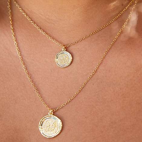Vanna Double Chain Drop Coin Necklace Dainty Delicate Minimalist – éclater  jewellery